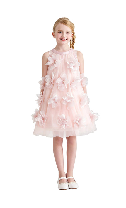 kids atelier mimi tutu Pink Veloura Floral Bow Dress