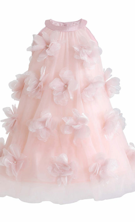 kids atelier mimi tutu Pink Veloura Floral Bow Dress