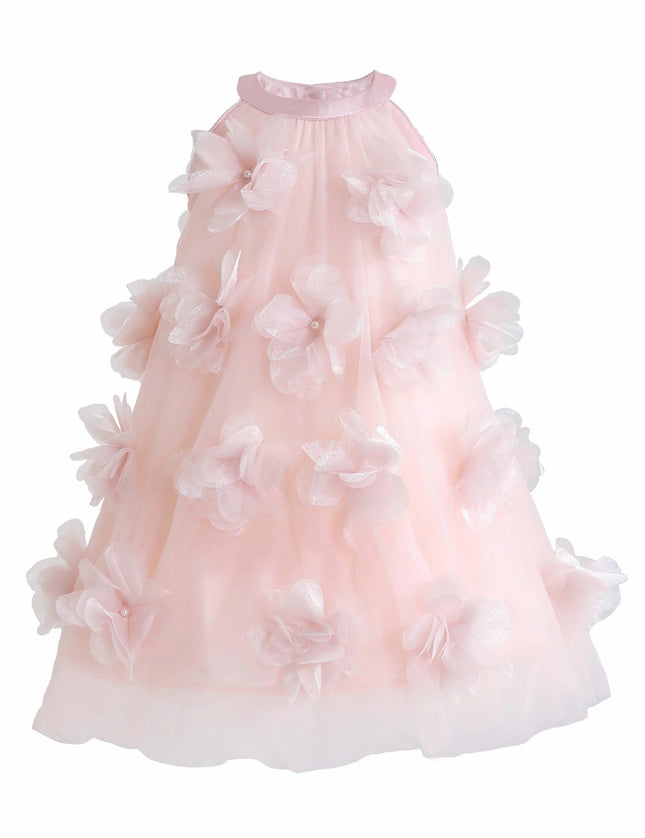 kids atelier mimi tutu Pink Veloura Floral Bow Dress