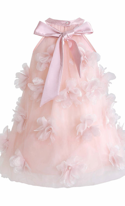 kids atelier mimi tutu Pink Veloura Floral Bow Dress