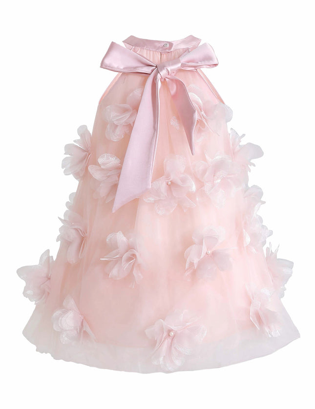 kids atelier mimi tutu Pink Veloura Floral Bow Dress