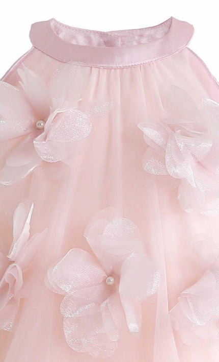 kids atelier mimi tutu Pink Veloura Floral Bow Dress