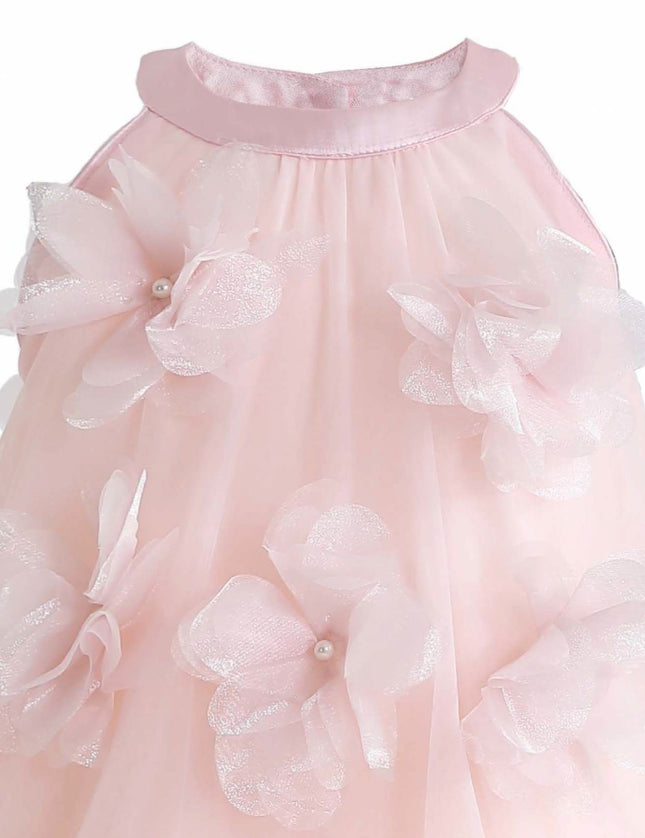 kids atelier mimi tutu Pink Veloura Floral Bow Dress