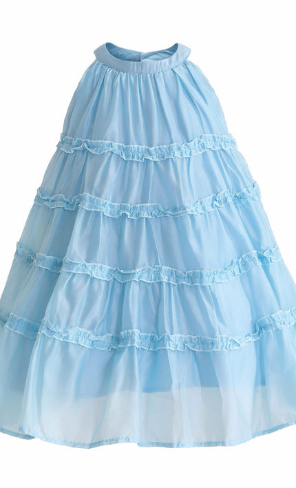 kids atelier mimi tutu Blue Seralyn Tiered Ruffle Dress