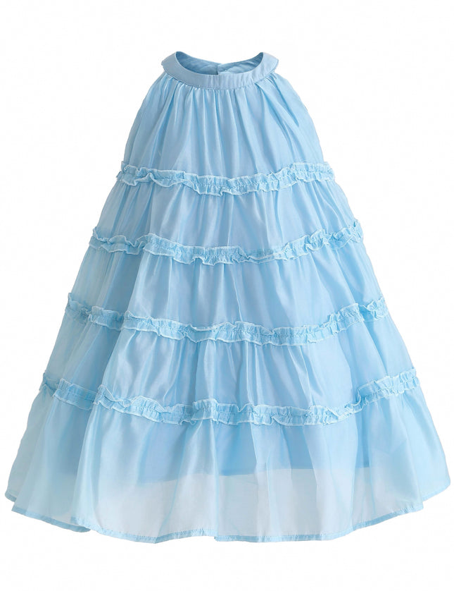 kids atelier mimi tutu Blue Seralyn Tiered Ruffle Dress