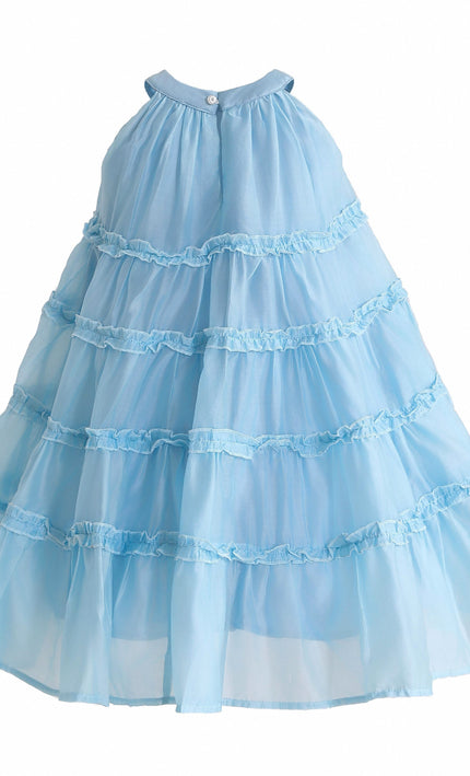kids atelier mimi tutu Blue Seralyn Tiered Ruffle Dress
