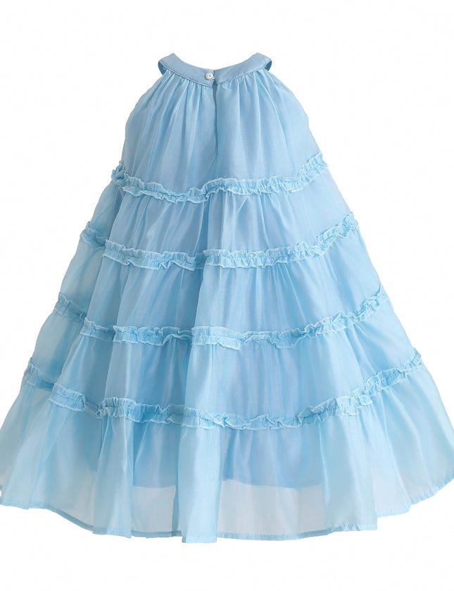 kids atelier mimi tutu Blue Seralyn Tiered Ruffle Dress