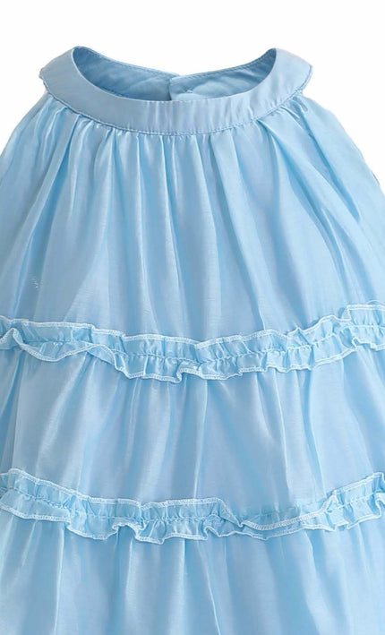 kids atelier mimi tutu Blue Seralyn Tiered Ruffle Dress