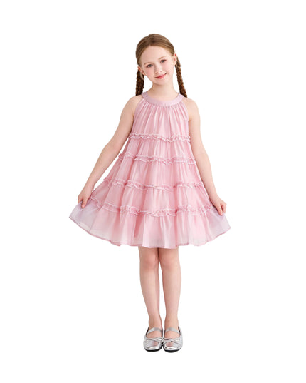 kids atelier mimi tutu Pink Seralyn Tiered Ruffle Dress
