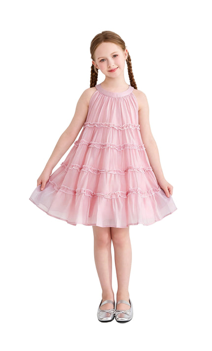 kids atelier mimi tutu Pink Seralyn Tiered Ruffle Dress