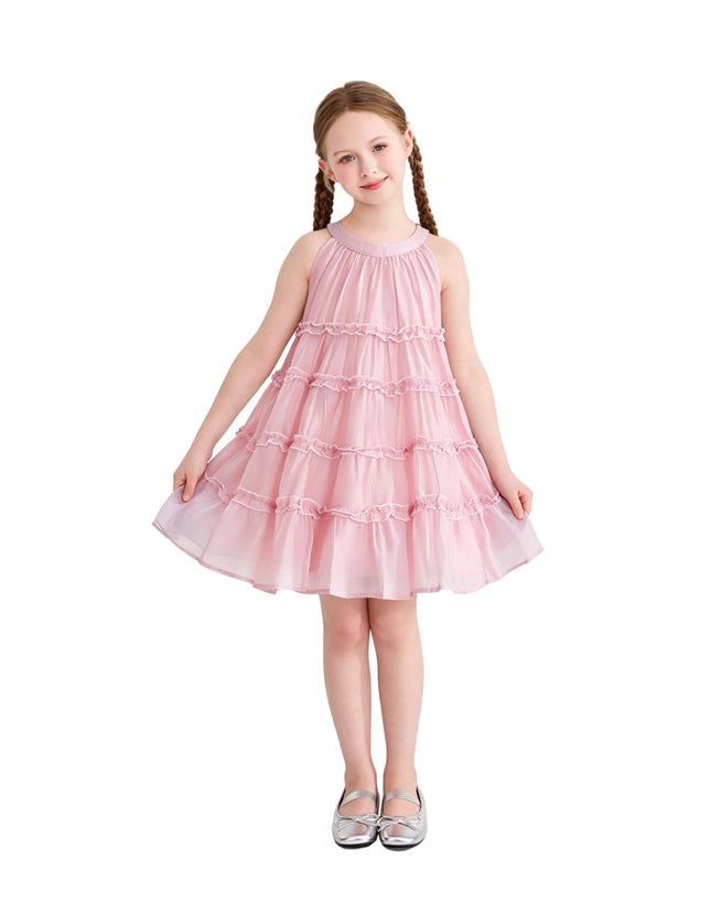 kids atelier mimi tutu Pink Seralyn Tiered Ruffle Dress