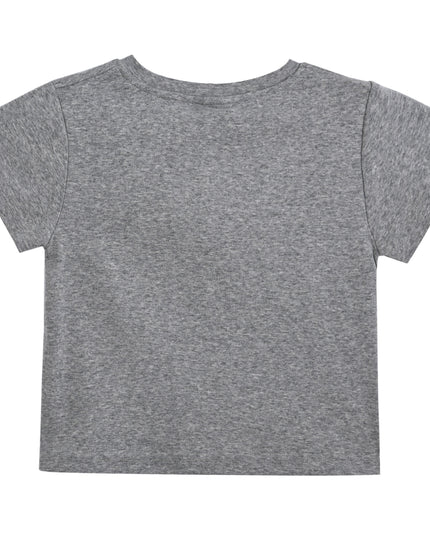 kids atelier mimi tutu Gray Tee with Food Motifs