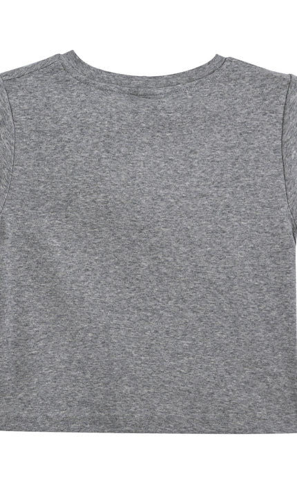 kids atelier mimi tutu Gray Tee with Food Motifs