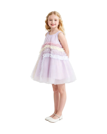 kids atelier mimi tutu Purple Cressida Pastel Ruffle Dress