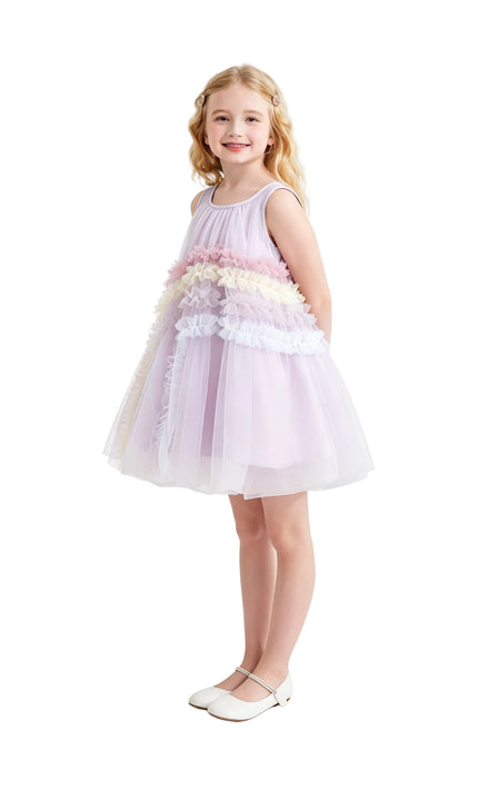 kids atelier mimi tutu Purple Cressida Pastel Ruffle Dress