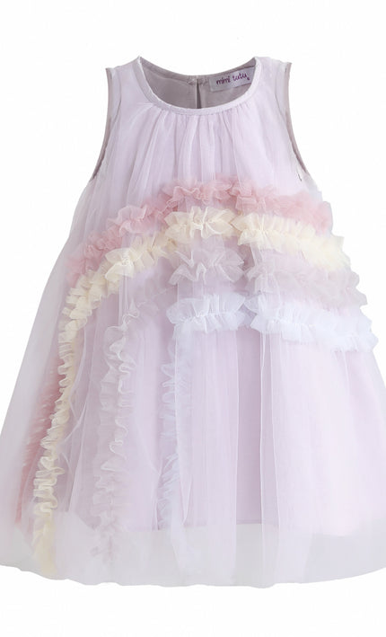 kids atelier mimi tutu Purple Cressida Pastel Ruffle Dress