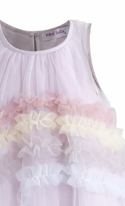 kids atelier mimi tutu Purple Cressida Pastel Ruffle Dress