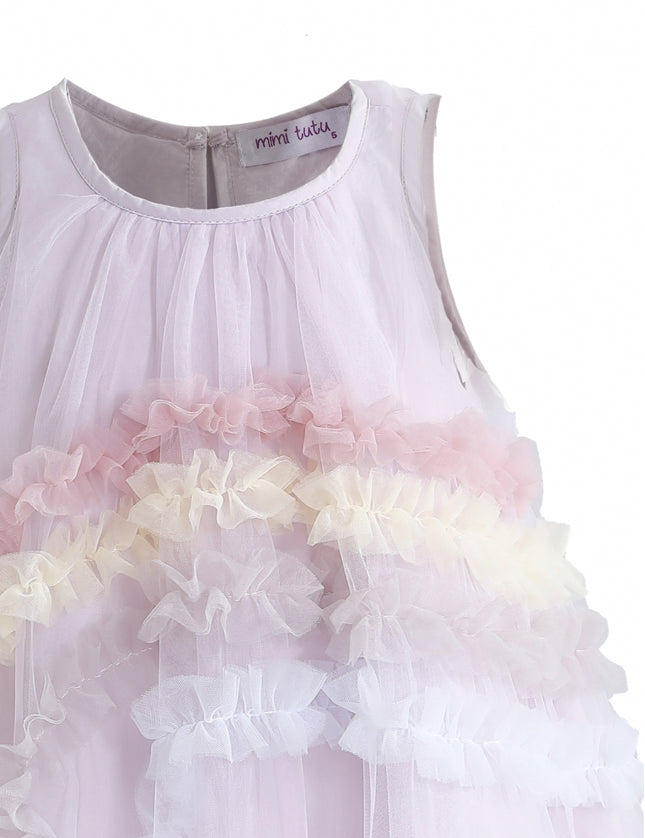 kids atelier mimi tutu Purple Cressida Pastel Ruffle Dress