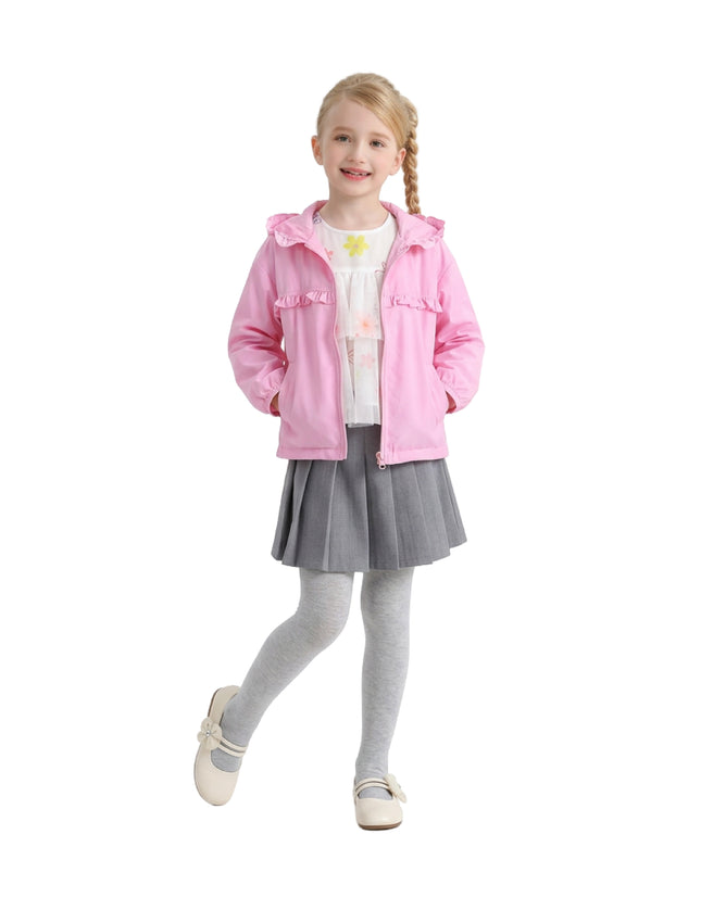 kids atelier mimi tutu Pink Light Jacket with Ruffle Hood