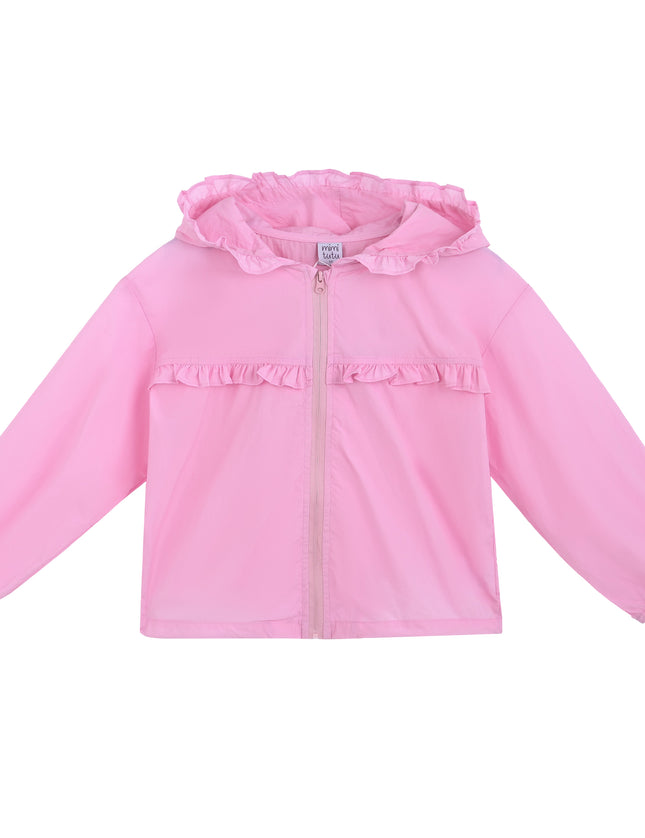 kids atelier mimi tutu Pink Light Jacket with Ruffle Hood