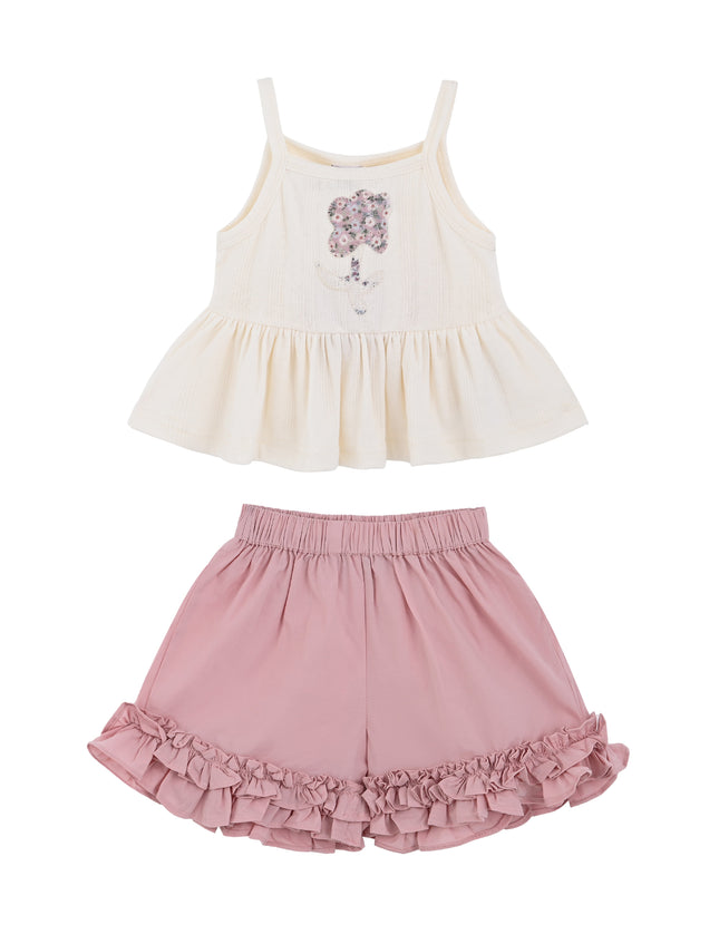kids atelier mimi tutu Pink Ruffle Short Set