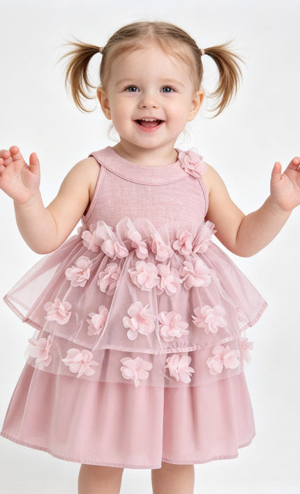 kids atelier mimi tutu Pink Veda Petal Princess Tulle Dress