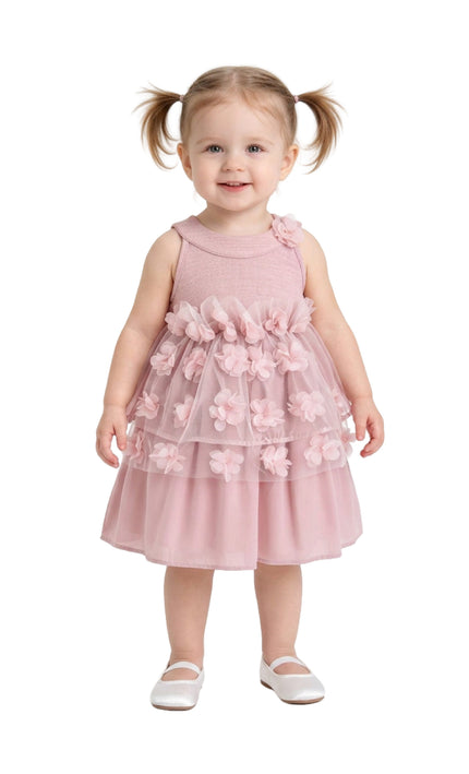 Pink Veda Petal Princess Tulle Dress