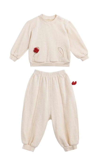 kids atelier mimi tutu Cream Textured Knit Set