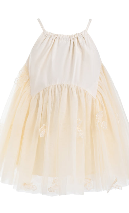 kids atelier mimi tutu Beige Mirelle Petal Flared Tulle Dress
