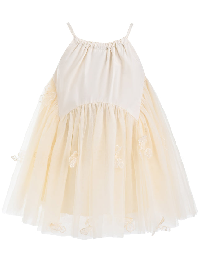 kids atelier mimi tutu Beige Mirelle Petal Flared Tulle Dress