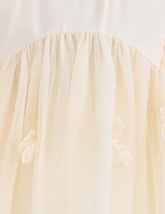 kids atelier mimi tutu Beige Mirelle Petal Flared Tulle Dress