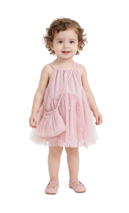 kids atelier mimi tutu Pink Mirelle Petal Flared Tulle Dress