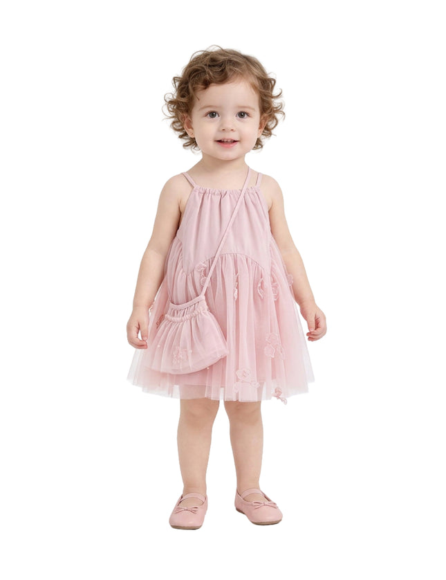 kids atelier mimi tutu Pink Mirelle Petal Flared Tulle Dress