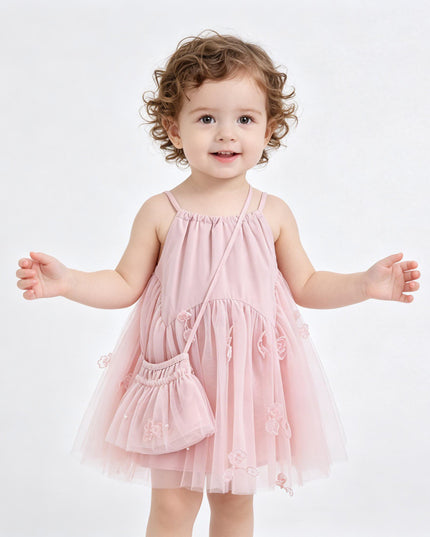 kids atelier mimi tutu Pink Mirelle Petal Flared Tulle Dress