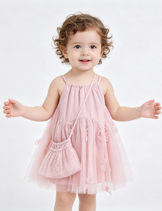 kids atelier mimi tutu Pink Mirelle Petal Flared Tulle Dress