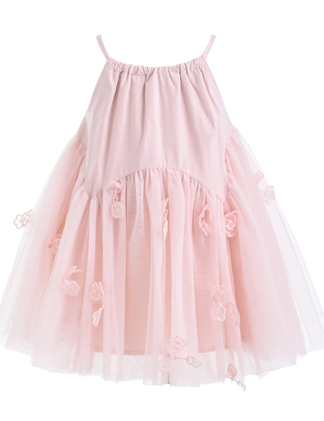 kids atelier mimi tutu Pink Mirelle Petal Flared Tulle Dress
