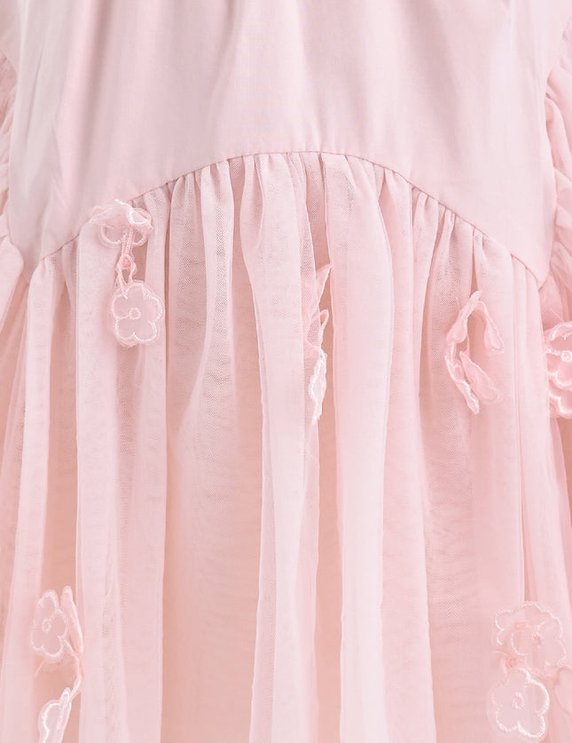 kids atelier mimi tutu Pink Mirelle Petal Flared Tulle Dress