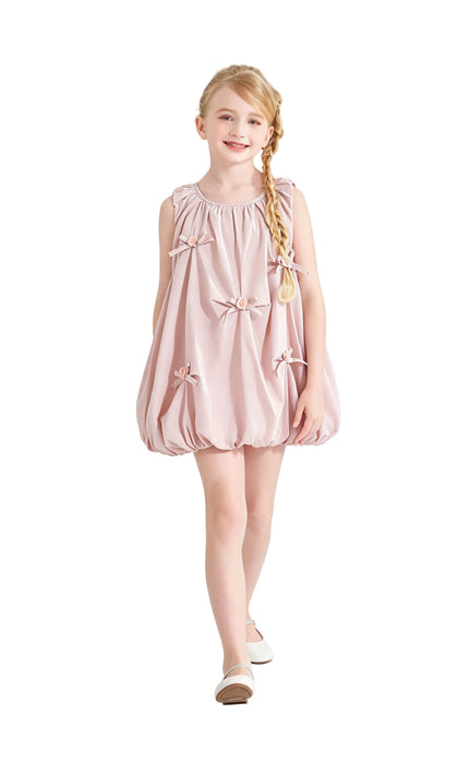 kids atelier mimi tutu Pink Verona Bow Rosette Balloon Dress