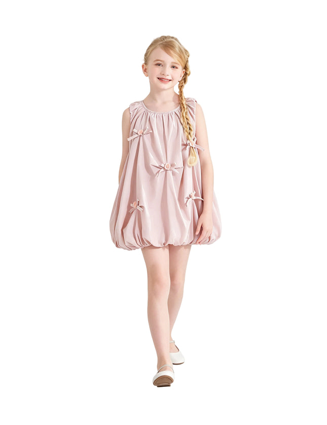 kids atelier mimi tutu Pink Verona Bow Rosette Balloon Dress