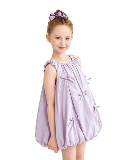 Purple Verona Bow Rosette Balloon Dress