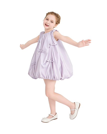 kids atelier mimi tutu Purple Verona Bow Rosette Balloon Dress