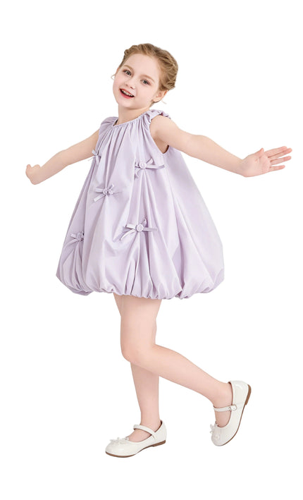 kids atelier mimi tutu Purple Verona Bow Rosette Balloon Dress