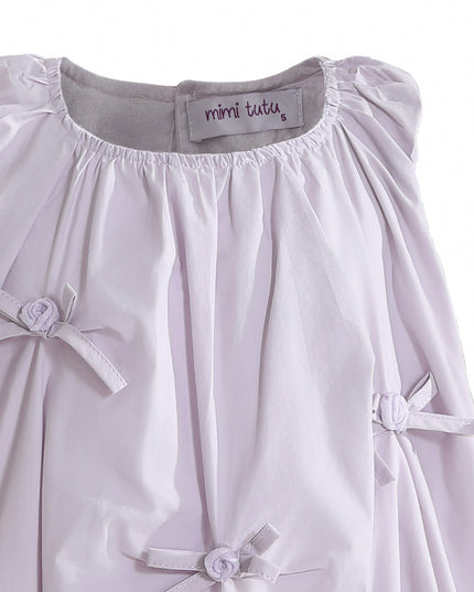 kids atelier mimi tutu Purple Verona Bow Rosette Balloon Dress
