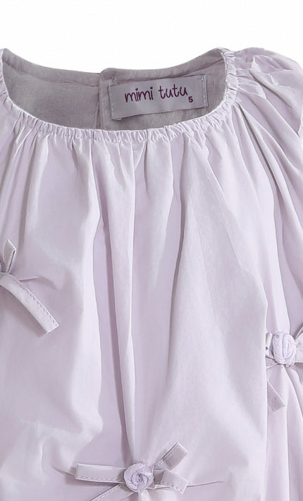 kids atelier mimi tutu Purple Verona Bow Rosette Balloon Dress