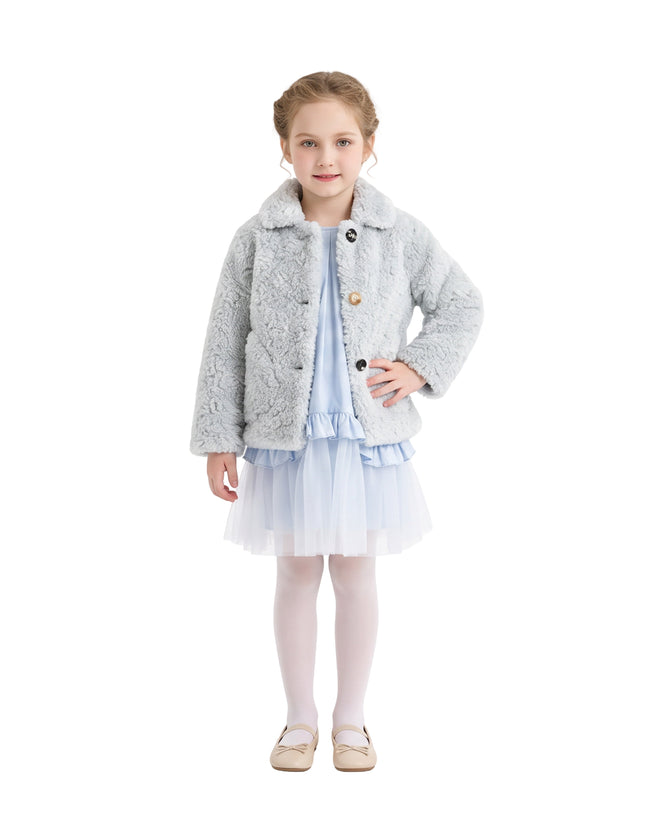 kids atelier mimi tutu Light Blue Teddy Coat