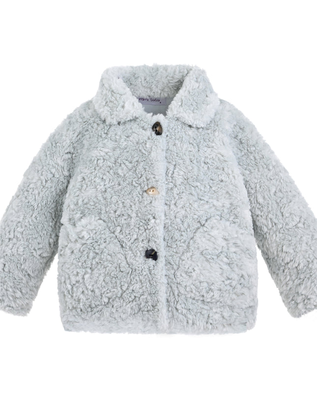 kids atelier mimi tutu Light Blue Teddy Coat