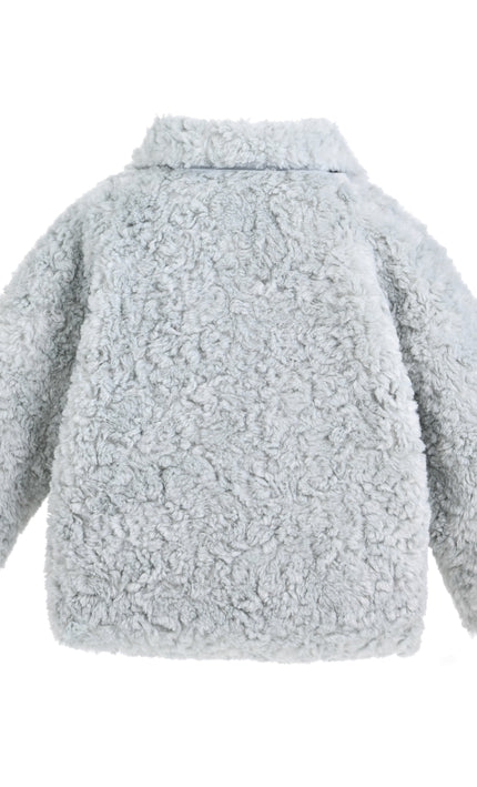 kids atelier mimi tutu Light Blue Teddy Coat