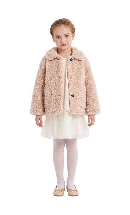 kids atelier mimi tutu Pink Teddy Coat