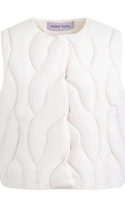 kids atelier mimi tutu White Quilted Vest