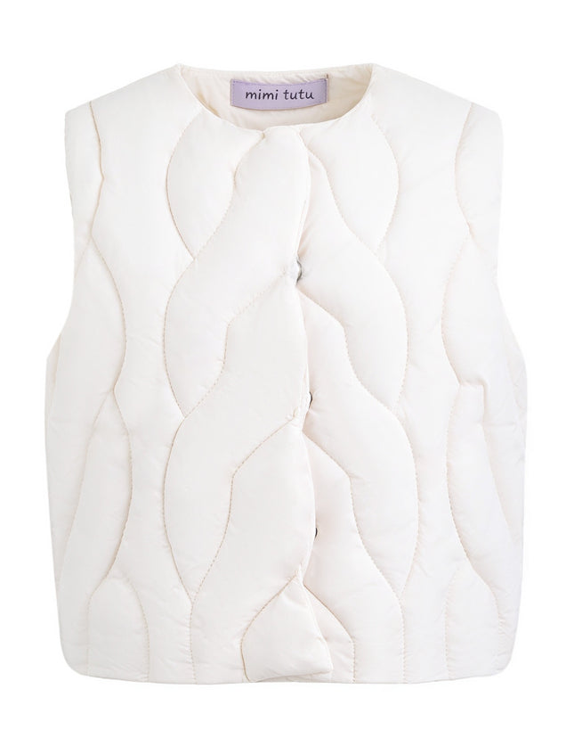 kids atelier mimi tutu White Quilted Vest